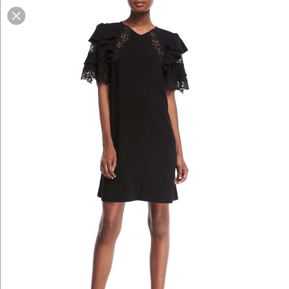 Rebecca Taylor crepe and lace little black dress